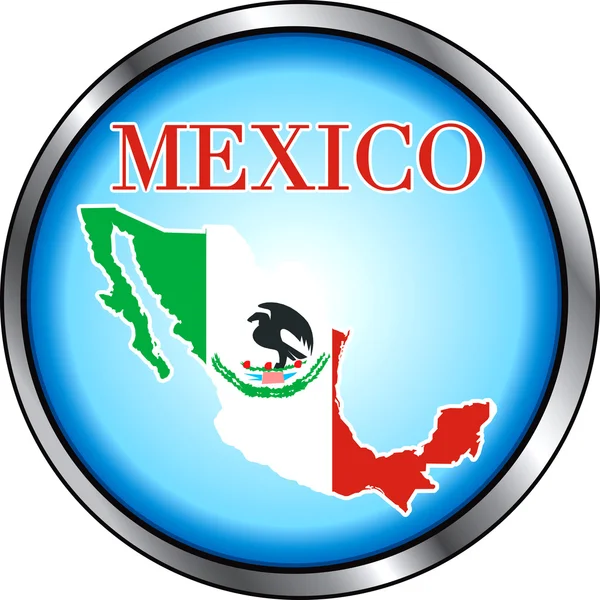 Botón redondo México — Vector de stock