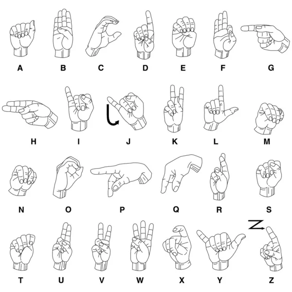 Sign Language Hands — Stock Vector