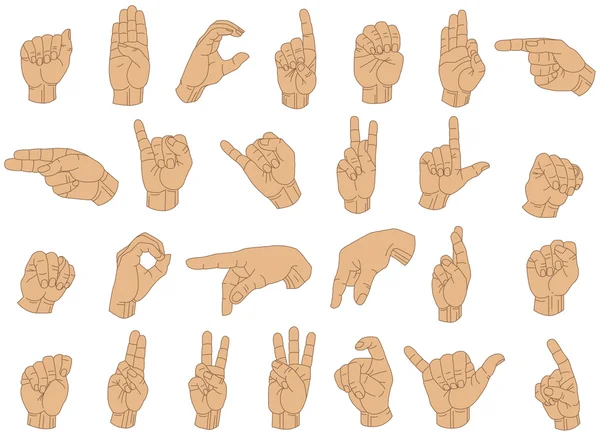 Mani del linguaggio dei segni — Vettoriale Stock