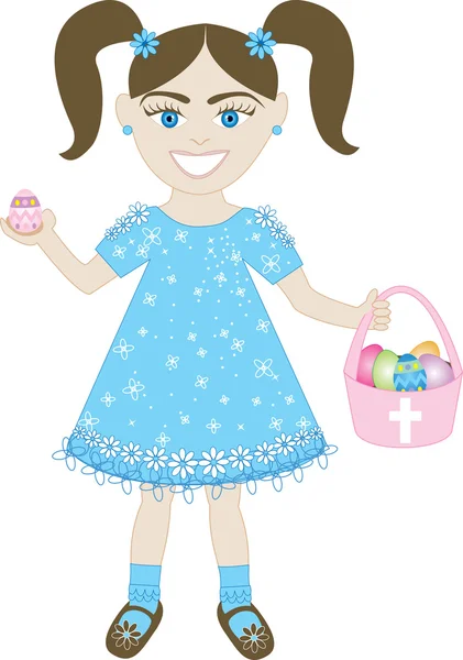 Easter Egg Girl 2 — Stock Vector