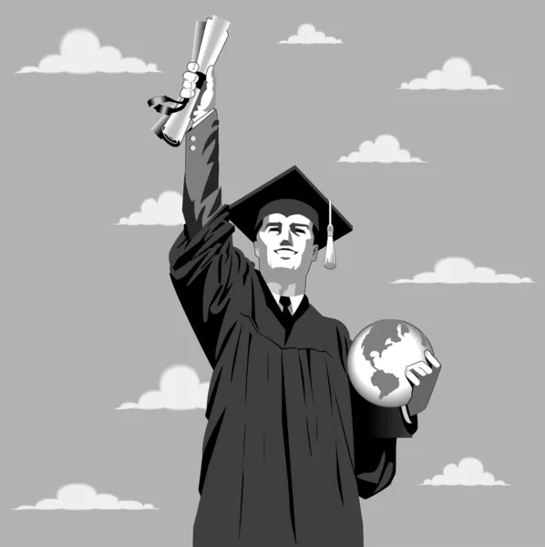 Garçon diplômé — Image vectorielle