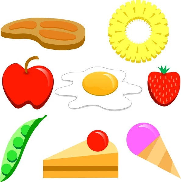 食品和水果 — 图库矢量图片