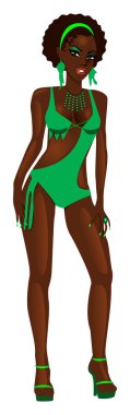 Green Swimsuit Girl clipart