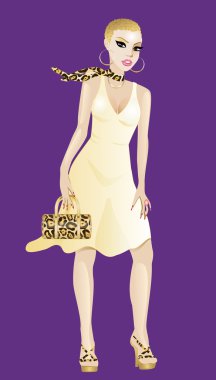 Yellow Gold Woman Dress clipart