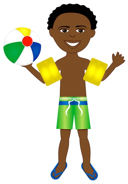 Afro jongen zwembroek — Stockvector