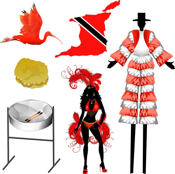 Icone Trinidad e Tobago — Vettoriale Stock