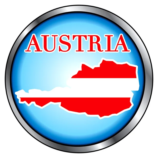 Austria okrągły przycisk — Wektor stockowy