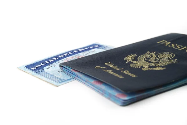 Segurança social e passaporte — Fotografia de Stock