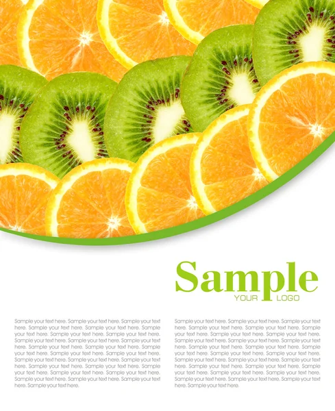 Kiwi e fetta d'arancia — Foto Stock