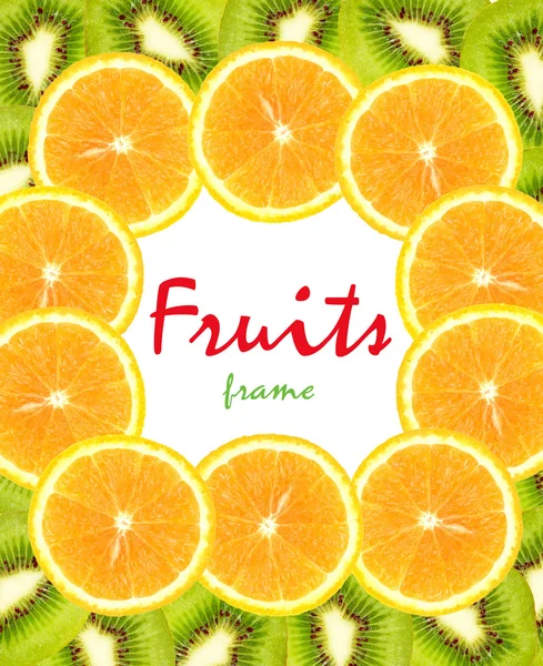 Kiwi und orangefarbene Rahmen — Stockfoto