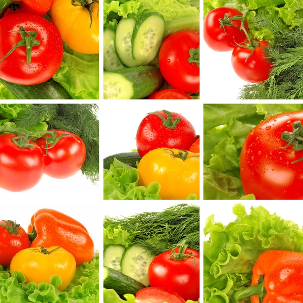 Zeleninové koláž — Stock fotografie