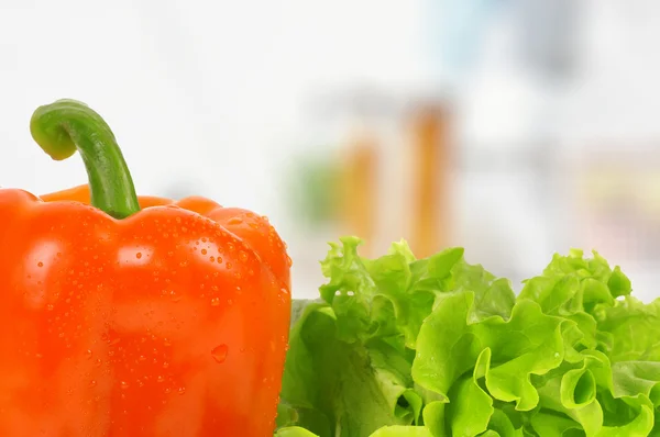 Peper en salade blad — Stockfoto