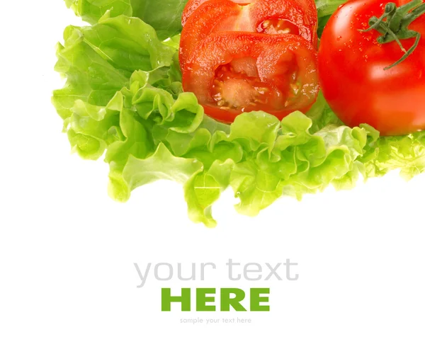 Domates salatası yaprak üzerinde — Stok fotoğraf