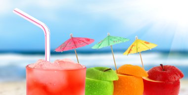 Cocktail on a beach clipart