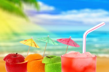 Cocktail on a beach clipart