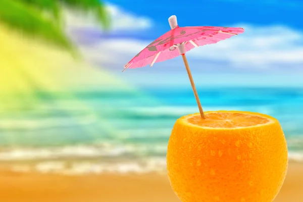 ? ocktail på en strand — Stockfoto