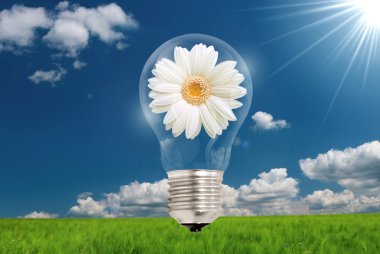 Lamp with flowers clipart