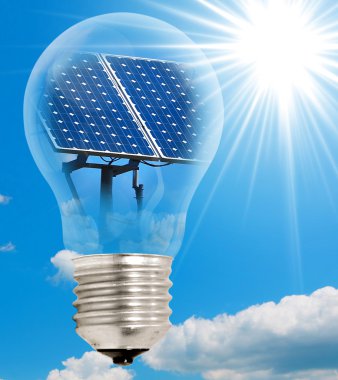 Bulb with photovoltaic clipart