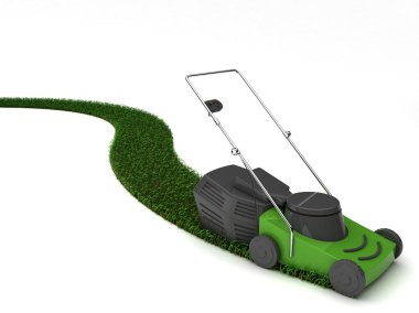 3D lawnmower clipart