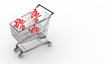 Cart full of discounts clipart