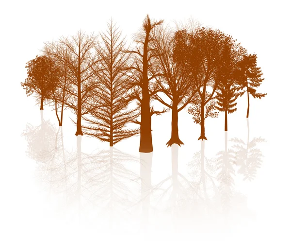 Brunt träd illustration — Stockfoto