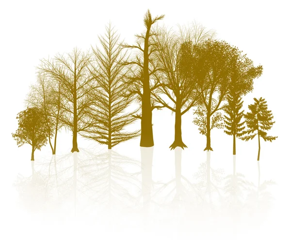 Κίτρινα δέντρα εικονογράφηση — Φωτογραφία Αρχείου