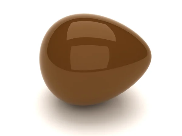Huevo de chocolate + manos — Foto de Stock