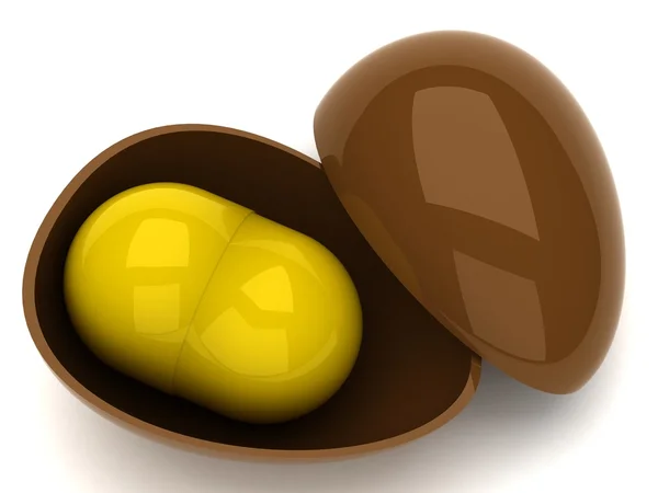 Uovo di cioccolato + mani — Foto Stock