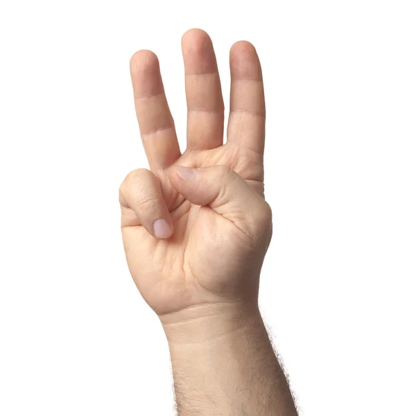 Třemi prsty ruky — Stock fotografie