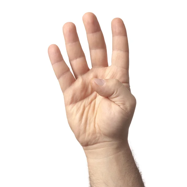 Hand, four fingers — Stock Photo, Image