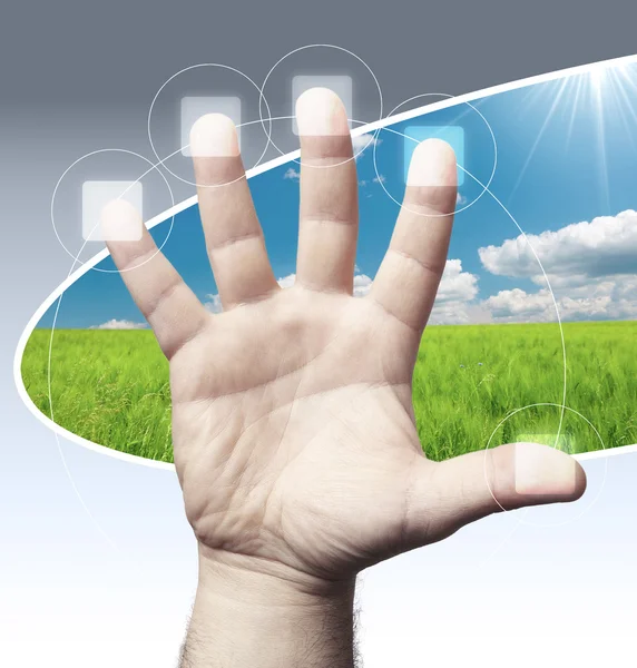 Hand and digital — Stock Photo, Image