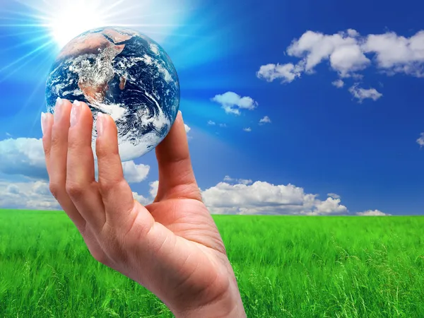 The world in one hand — Stock Photo, Image
