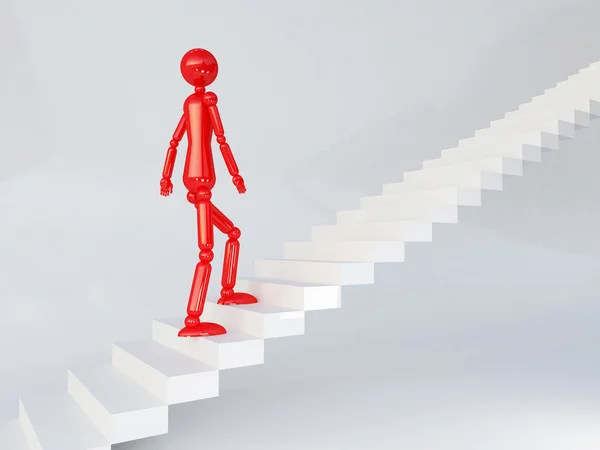 Little man climbs the stairs — Stock Photo, Image