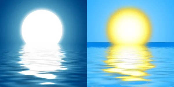 Сонце і місяць — стокове фото