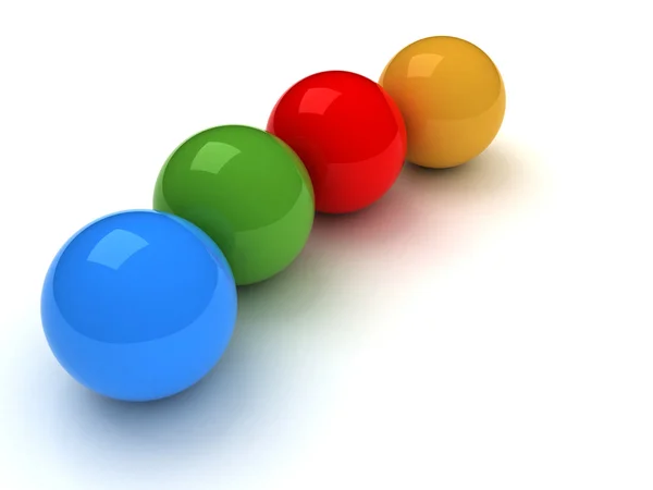 Bolas coloridas 3D — Fotografia de Stock