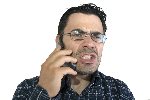 Man op een mobiele telefoon — Stockfoto