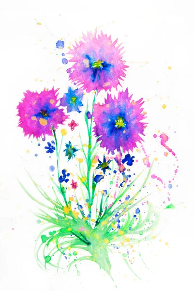 Akvarell virágok — Stock Fotó