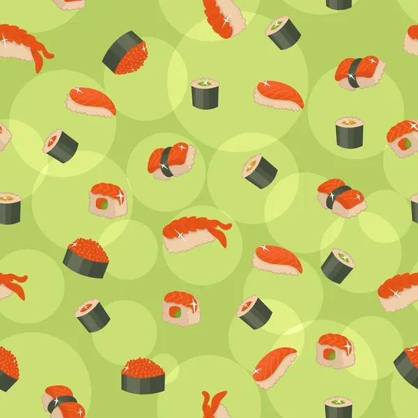 Fondo de sushi sin costuras — Vector de stock