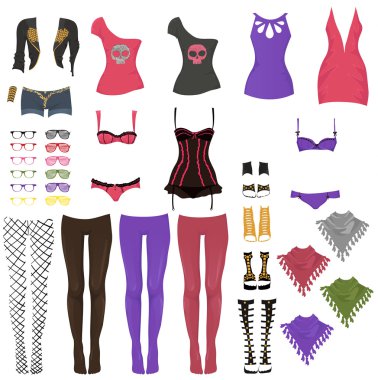 Female glam rock clothes clipart