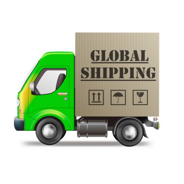 Global shipping package clipart