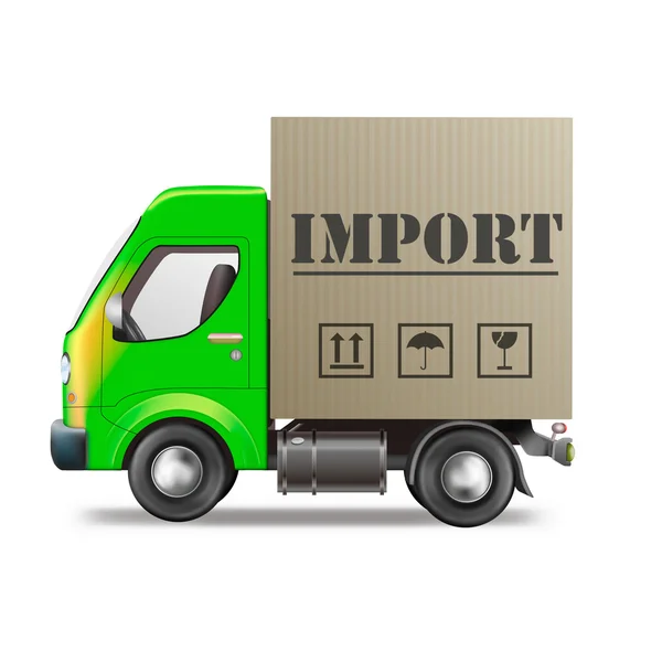 Importazione camion di consegna — Foto Stock
