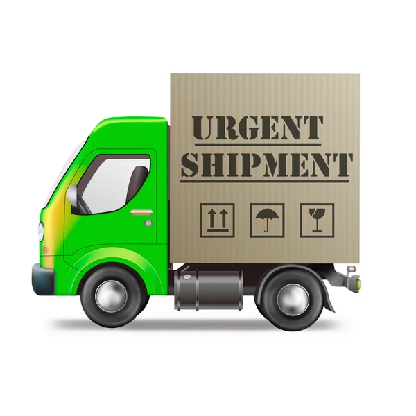 紧急 shipmant 送货卡车 — 图库照片