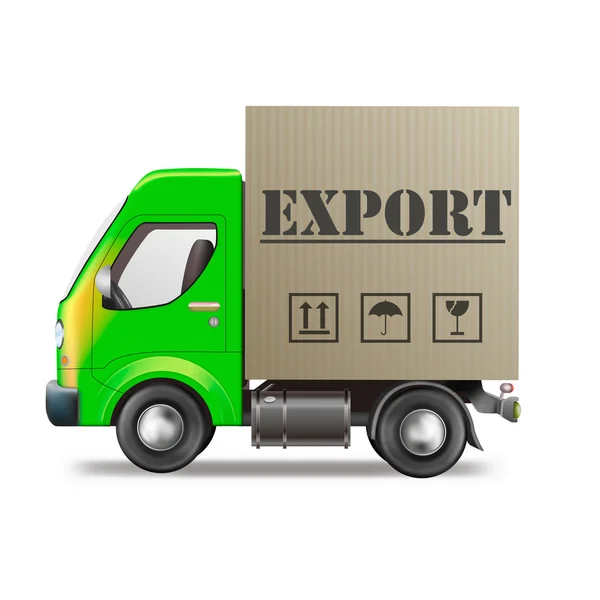 Експортні поставки вантажівка — стокове фото