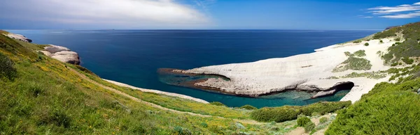 White chalk cliffs eroded coastline — Stock Photo, Image