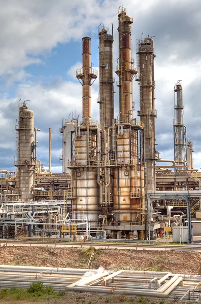 Indústria petroquímica de refinaria de petróleo — Fotografia de Stock