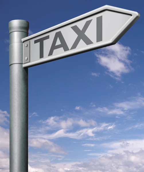 Znak drogowy taksówką — Zdjęcie stockowe