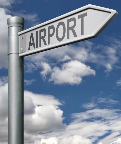 stock image Airport road sign arrow