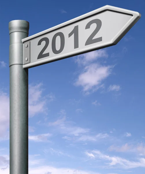 2012 next year road sign — Stock Photo, Image