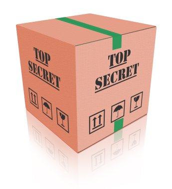 Top secret carboard box package clipart