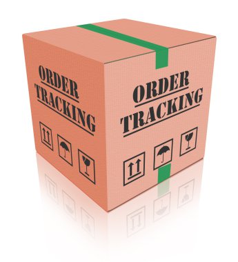 Delivery order tracking carboard box package clipart